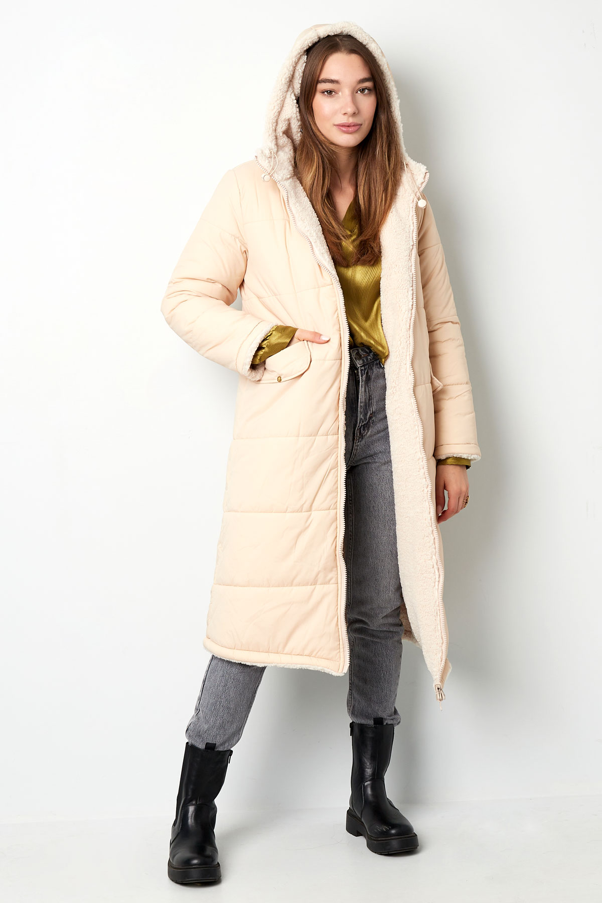 Nylon long coat - Brown - M h5 Picture3